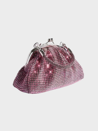 “Sublimez Votre Style avec le Sac de Soirée Pochette Mariage Femme Briella: Un Bijou en Crystal Rose/Argent”