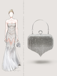 “Élégance et Brilliance: Découvrez le Sac à Main Petit Sac Bandoulière Femme Pochette Mariage Sac Crystal Diamant Argent- Fancy”