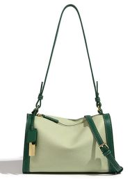 “Découvrez le Charme du Sac Bandoulière Femme Cuir Italian Sac à Main Croisé Vert/Caramel – Audrey: Un Accessoire de Mode Incontournable”