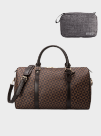 “Explorer avec Style: Le Sac de Voyage Grand Sac de Sport Laila pour Femmes et Hommes en Gris/Marron”