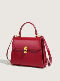“Découvrez le Charme du Sac à Main Femme Sac Bandoulière Style Vintage Rouge/Noir/Caramel – Mila”