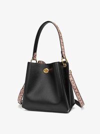 “Marley: Découvrez le Charme du Sac Bandoulière Femme Sac Seau Pochette Croisé en Blanc/Noir/Rose”