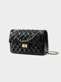 “Séduire avec Style: Le Sac à Épaule en Cuir Matelassé Noir Élégant – Leather Bag 002”