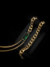 “Découvrez l’Élégance du Collier Tour de Cou de Luxe en Titane Émeraude de Style Vintage Plaqué Or 18 Carats – Allison”